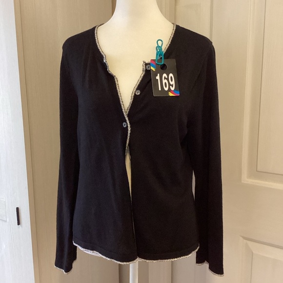 Sigrid Olsen Black Cardigan Sweater - Picture 14 of 14